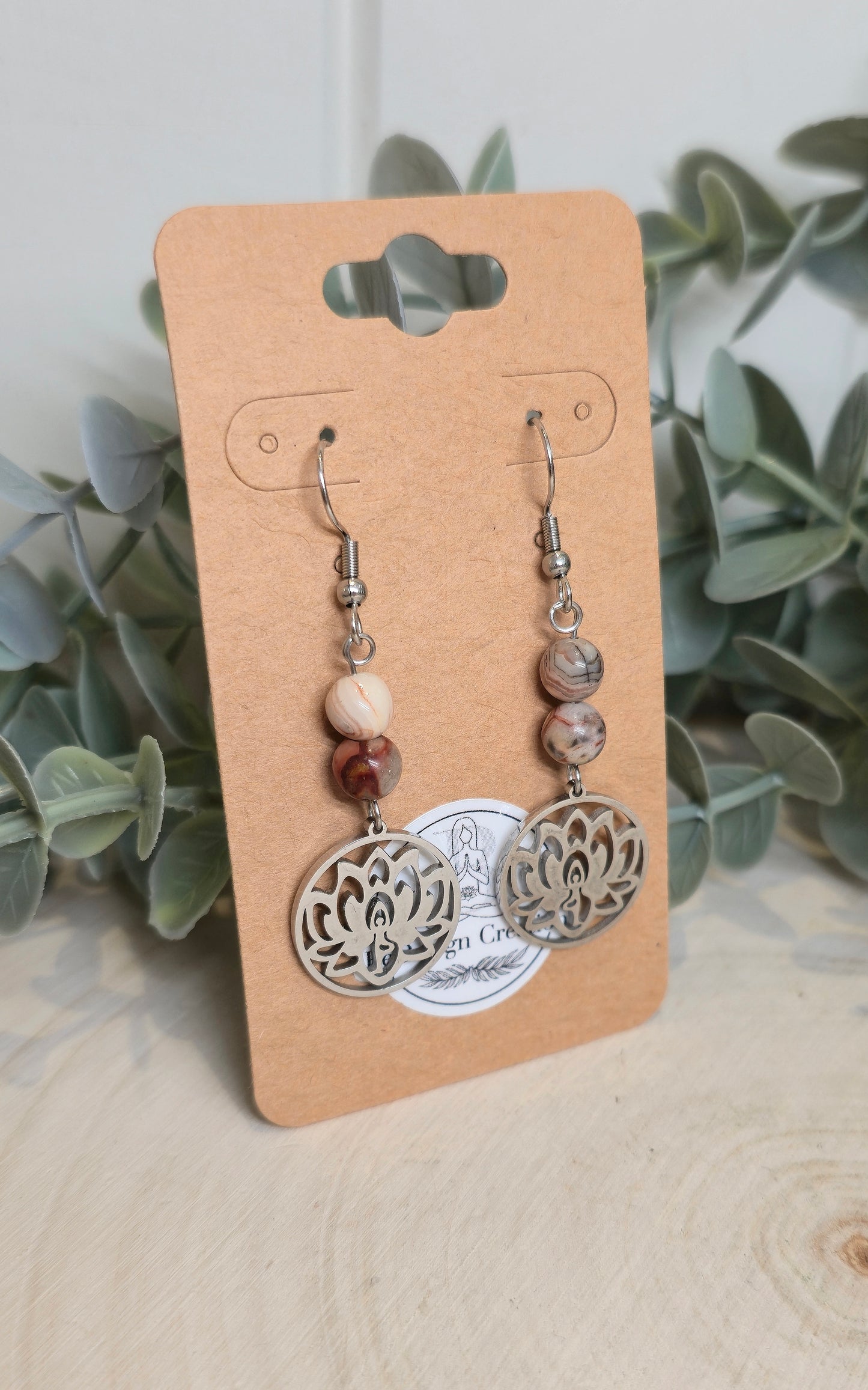 Boucles d’oreilles Lotus Agate fou