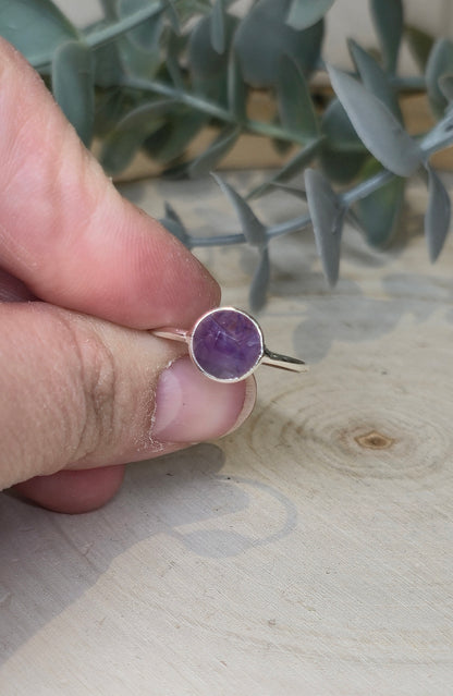 Bague grand rond Améthyste