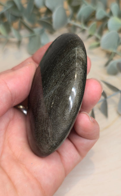 Pierre de paume Obsidienne argentée du Mexique