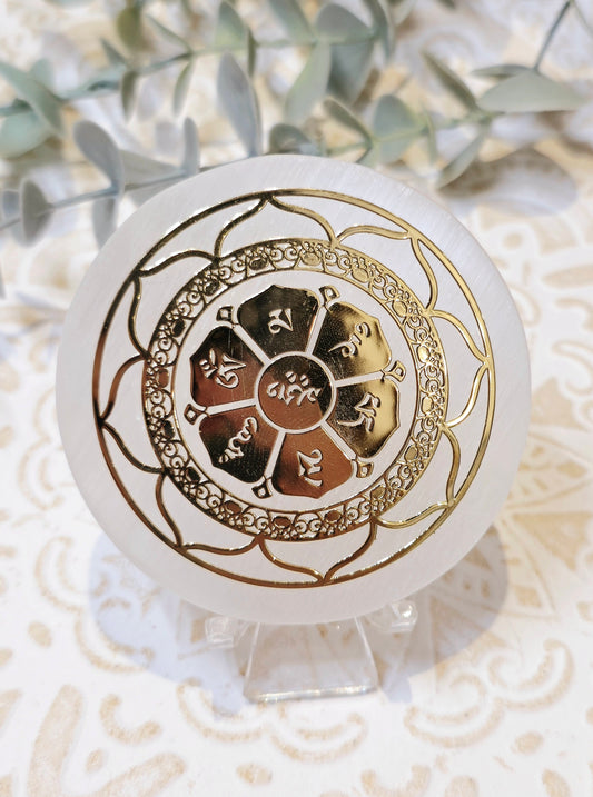 Sélénite Madala Chakras gold