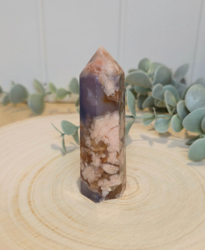 Pointe en Agate fleur bleue