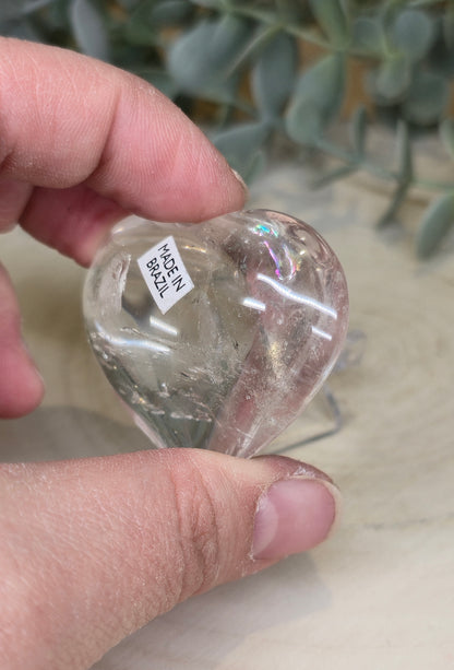 Coeur en Quartz clair (extra clair) du Brézil