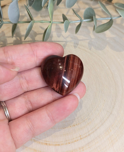 Coeur en Oeil de tigre rouge (Taureau)