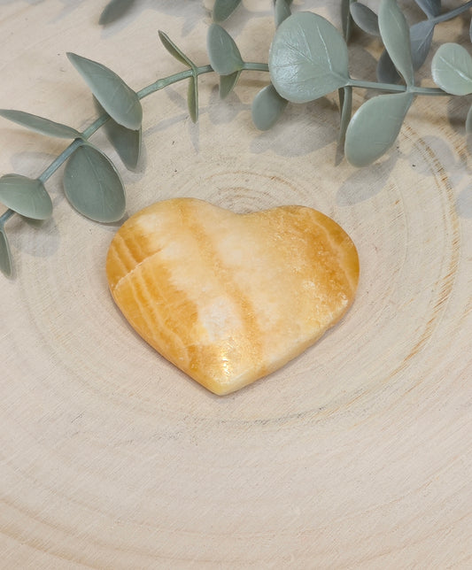 Coeur en Calcite orange