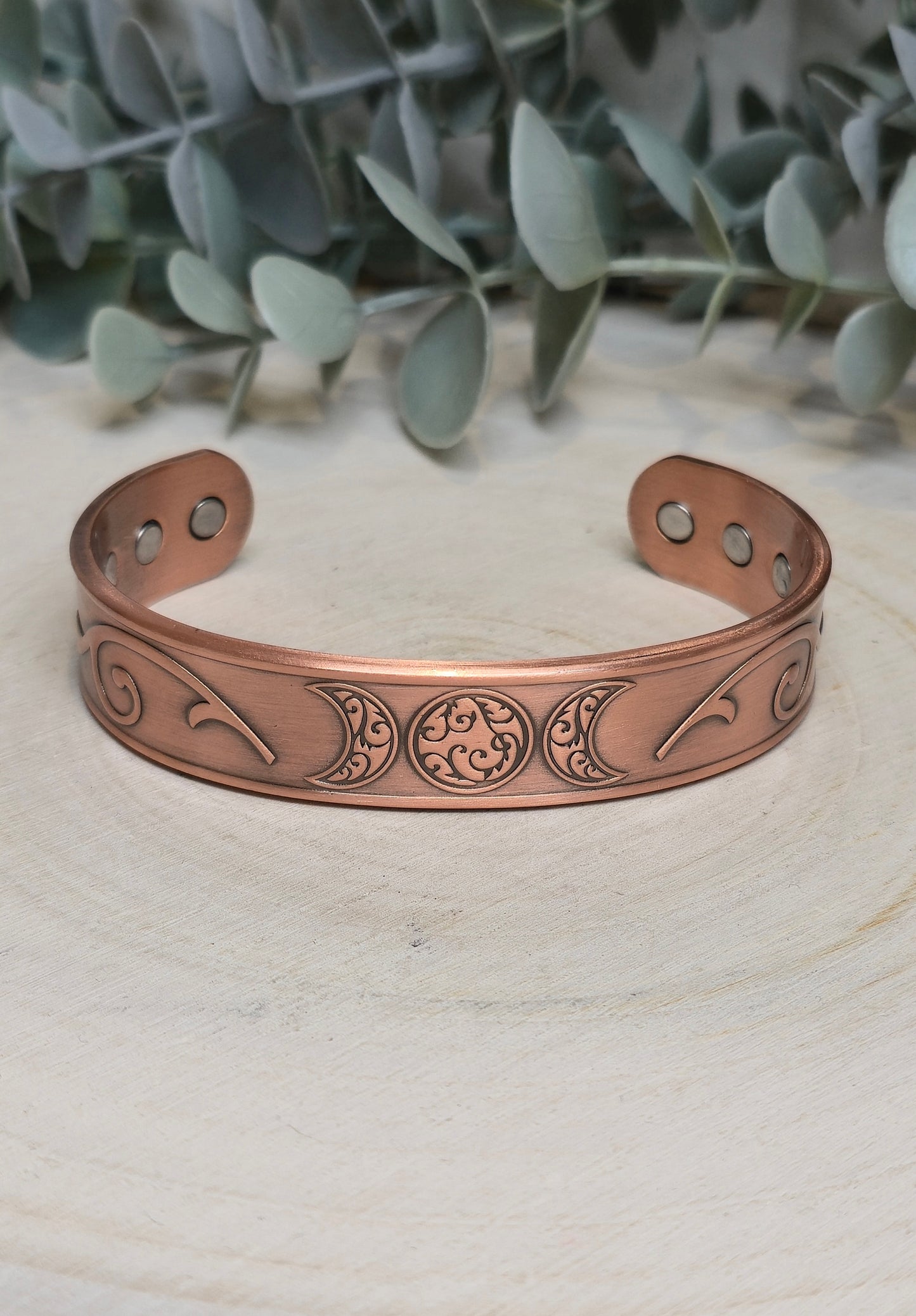Bracelet de cuivre magnétique Triple lune