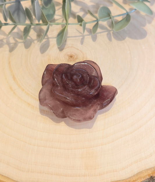 Fleur en Quartz fraise