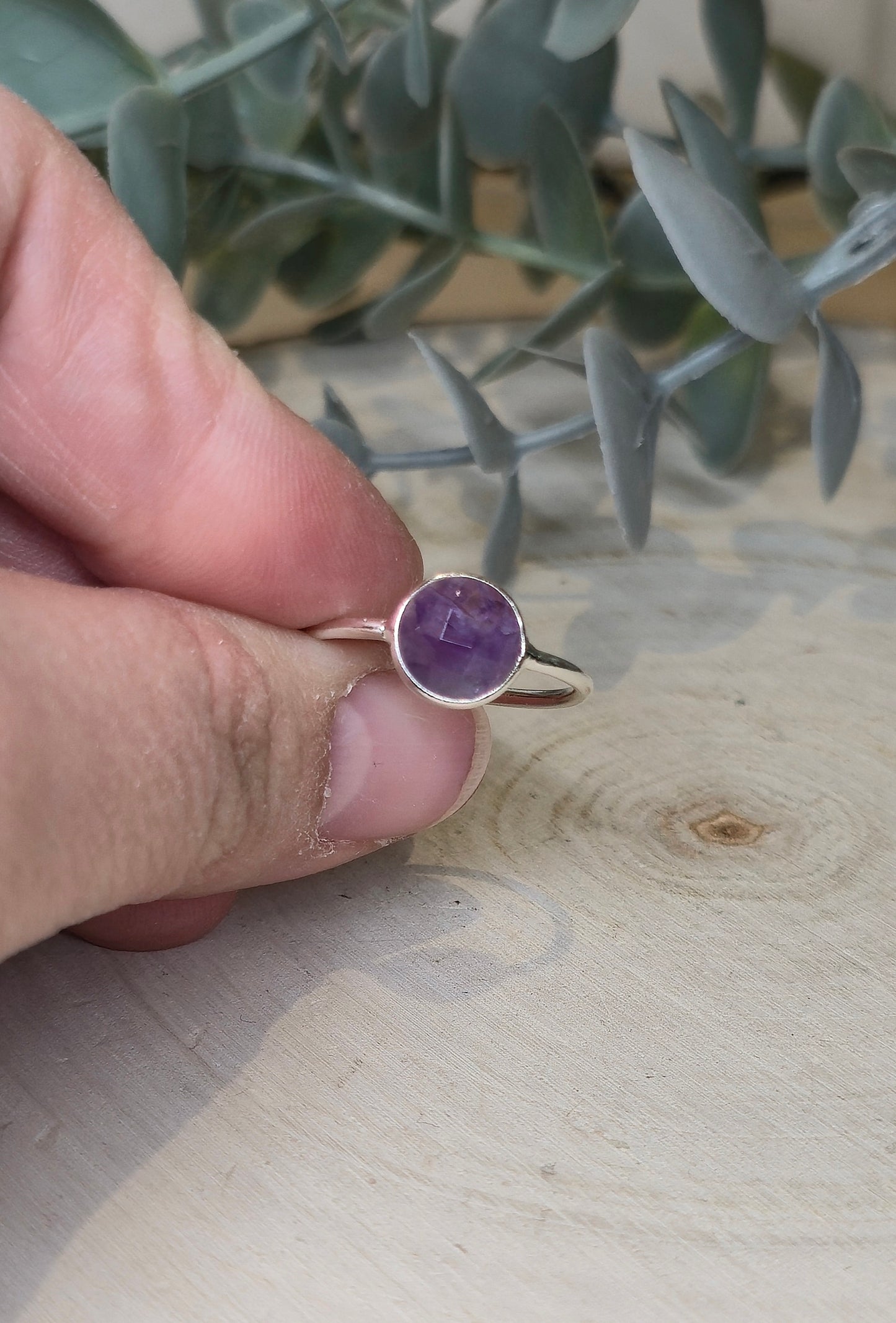 Bague grand rond Améthyste