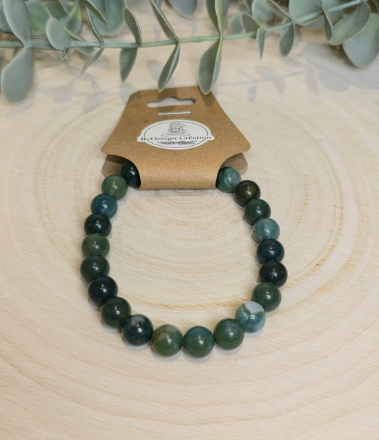 Bracelet Agate mousse 8mm