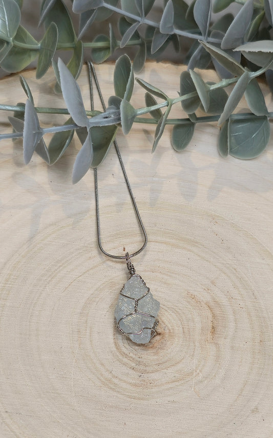 Collier Aigue-marine brute (Aquamarine)