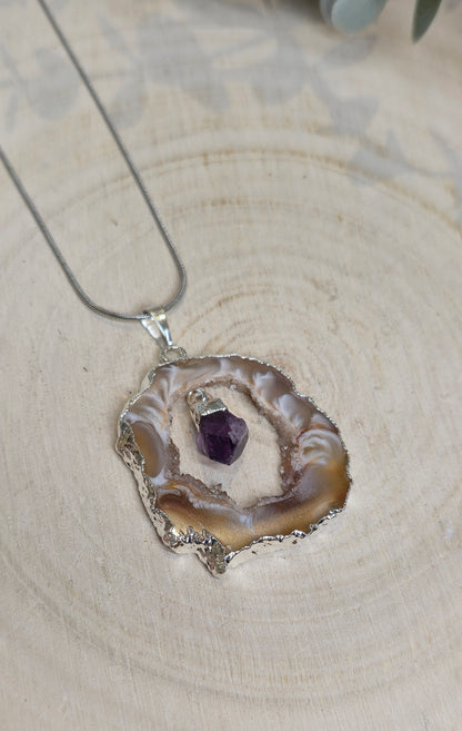 Collier Agate et Améthyste