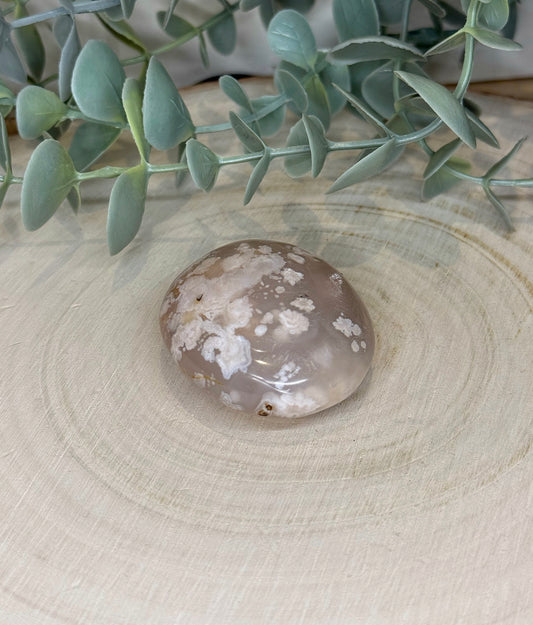Pierre de paume en Agate fleur