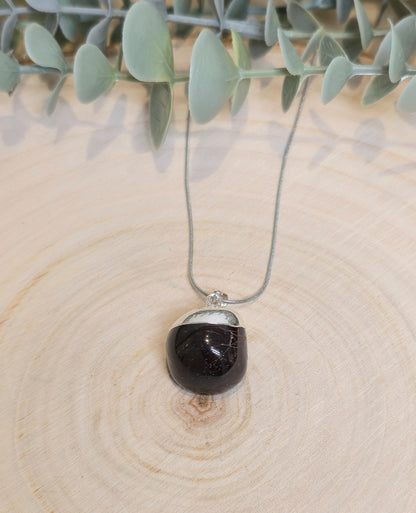 Collier Grenat rond barattée