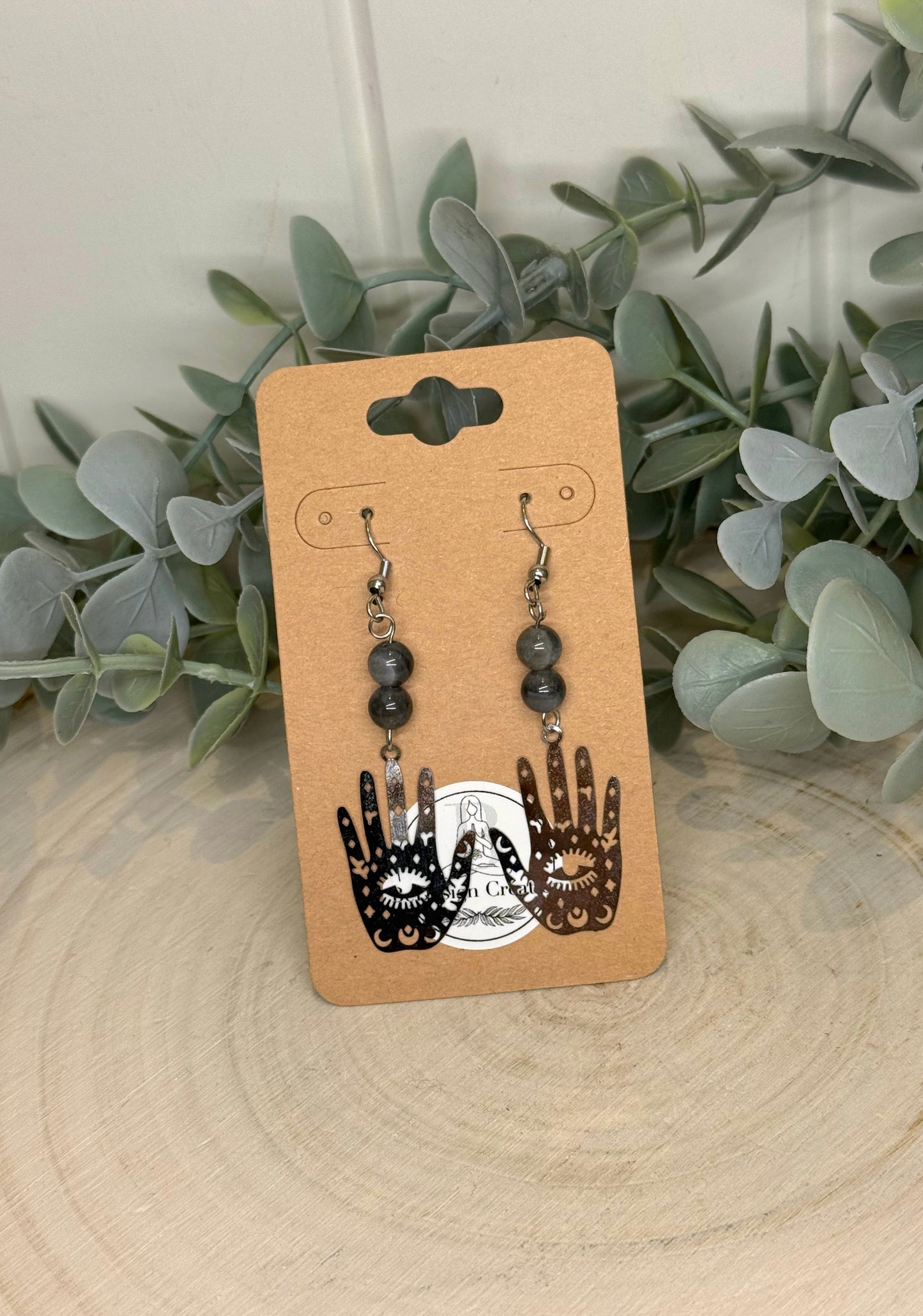 Boucles d’oreilles Main de protection et Labradorite