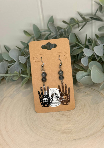 Boucles d’oreilles Main de protection et Labradorite