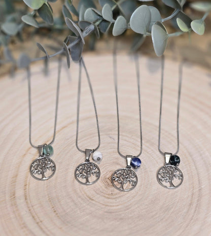 Collier Arbre de vie et pierre