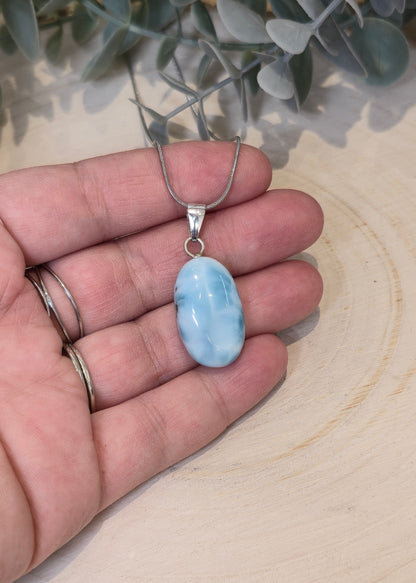 Collier Larimar en ovale