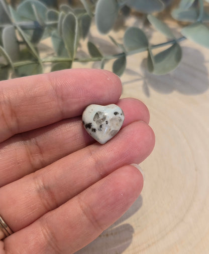 Mini Coeur en Jaspe Kiwi