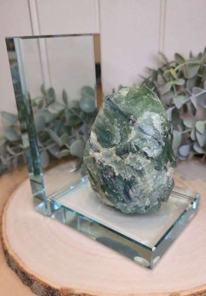 Appui livre en Fluorite brute