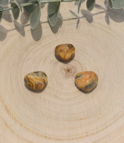 Mini Coeur en Agate fou (crazy lace)