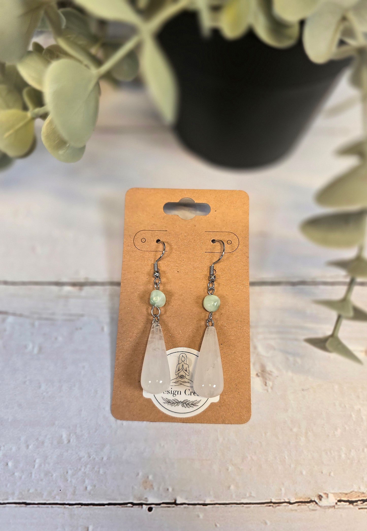 Boucles d’oreilles Quartz clair et Larimar