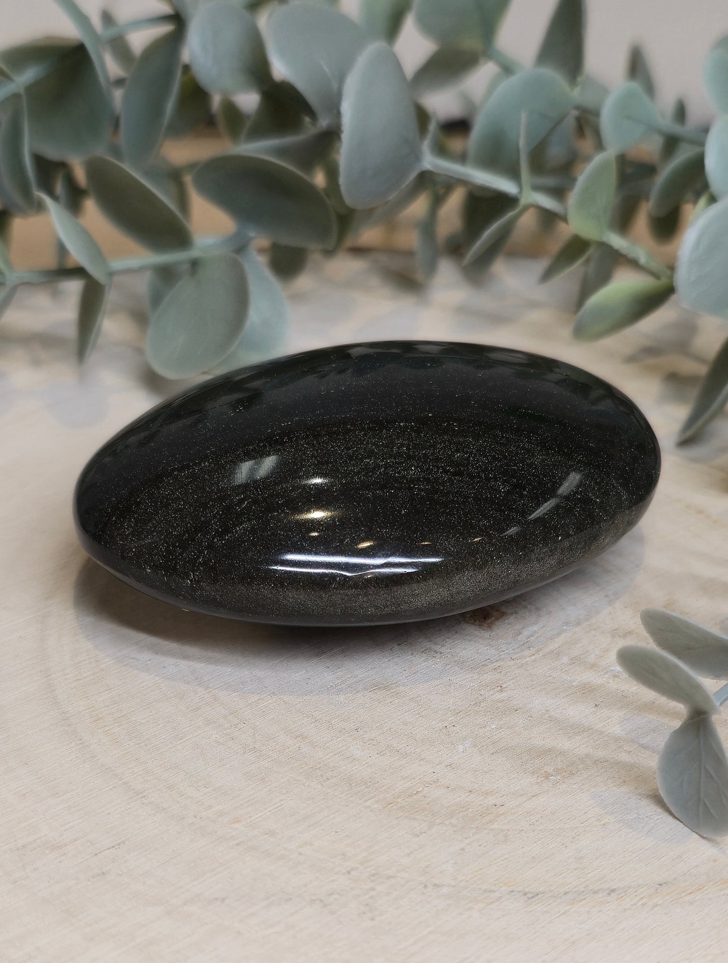 Pierre de paume Obsidienne argentée du Mexique