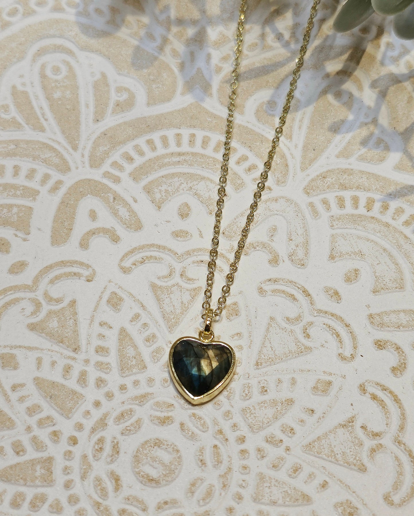 Collier Labradorite coeur gold