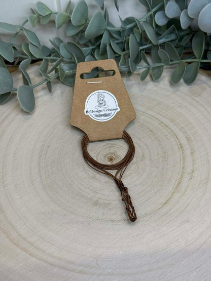 Collier porte-pierre en macramé BeDesign Création