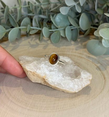 Bague Oeil de tigre ovale