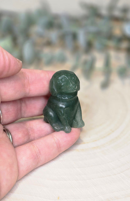 Chien en Aventurine verte