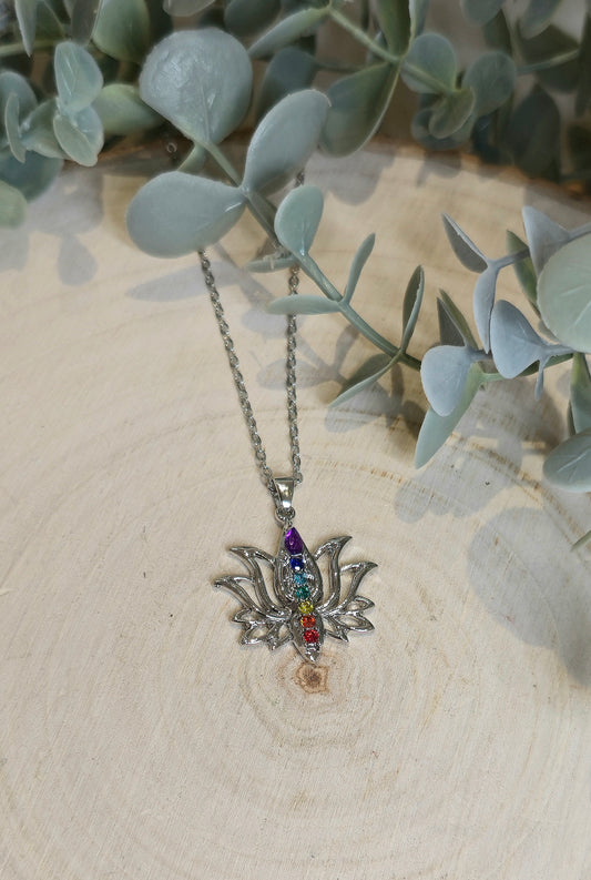 Collier Lotus chakras