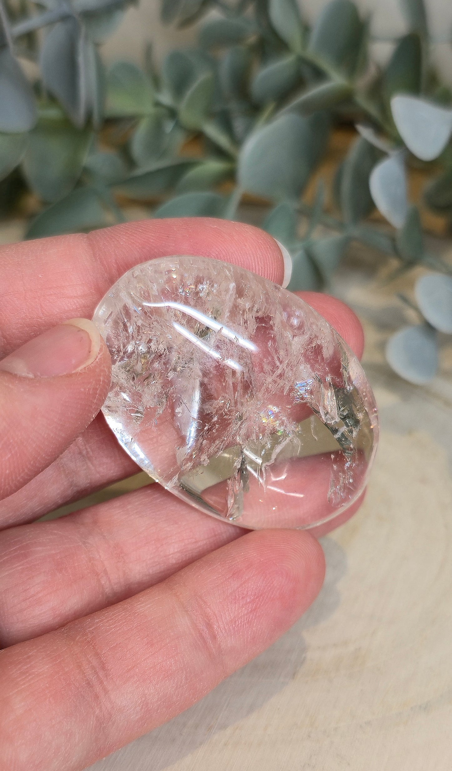 Pierre de paume en Quartz clair (extra clair)