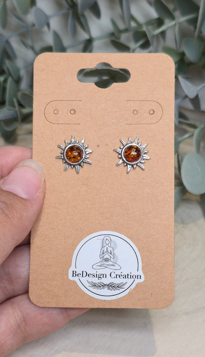 Boucles d’oreilles Soleil Ambre Baltique