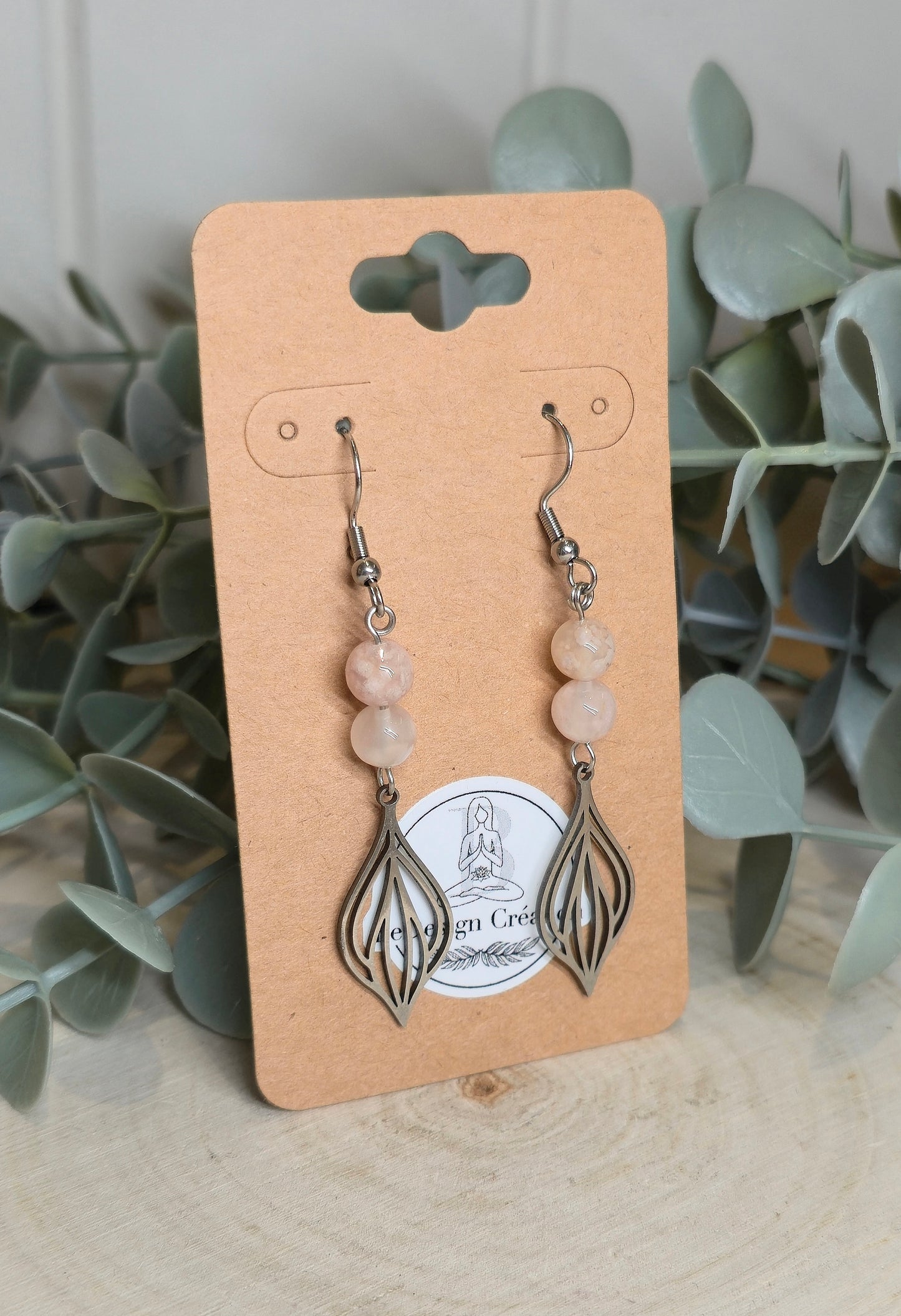 Boucles d’oreilles Géométrie Agate fleur