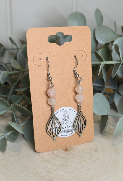 Boucles d’oreilles Géométrie Agate fleur