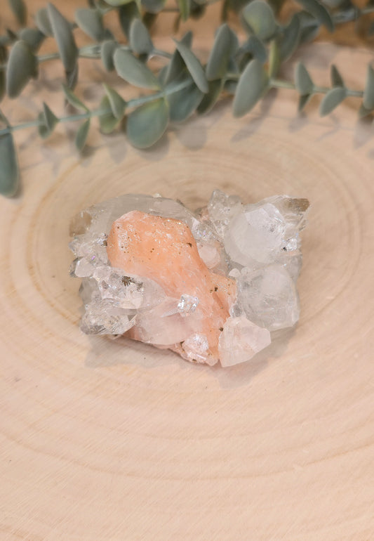 Apophyllite/Stilbite brute d'Inde