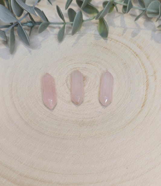 Mini Double Pointe en Quartz rose