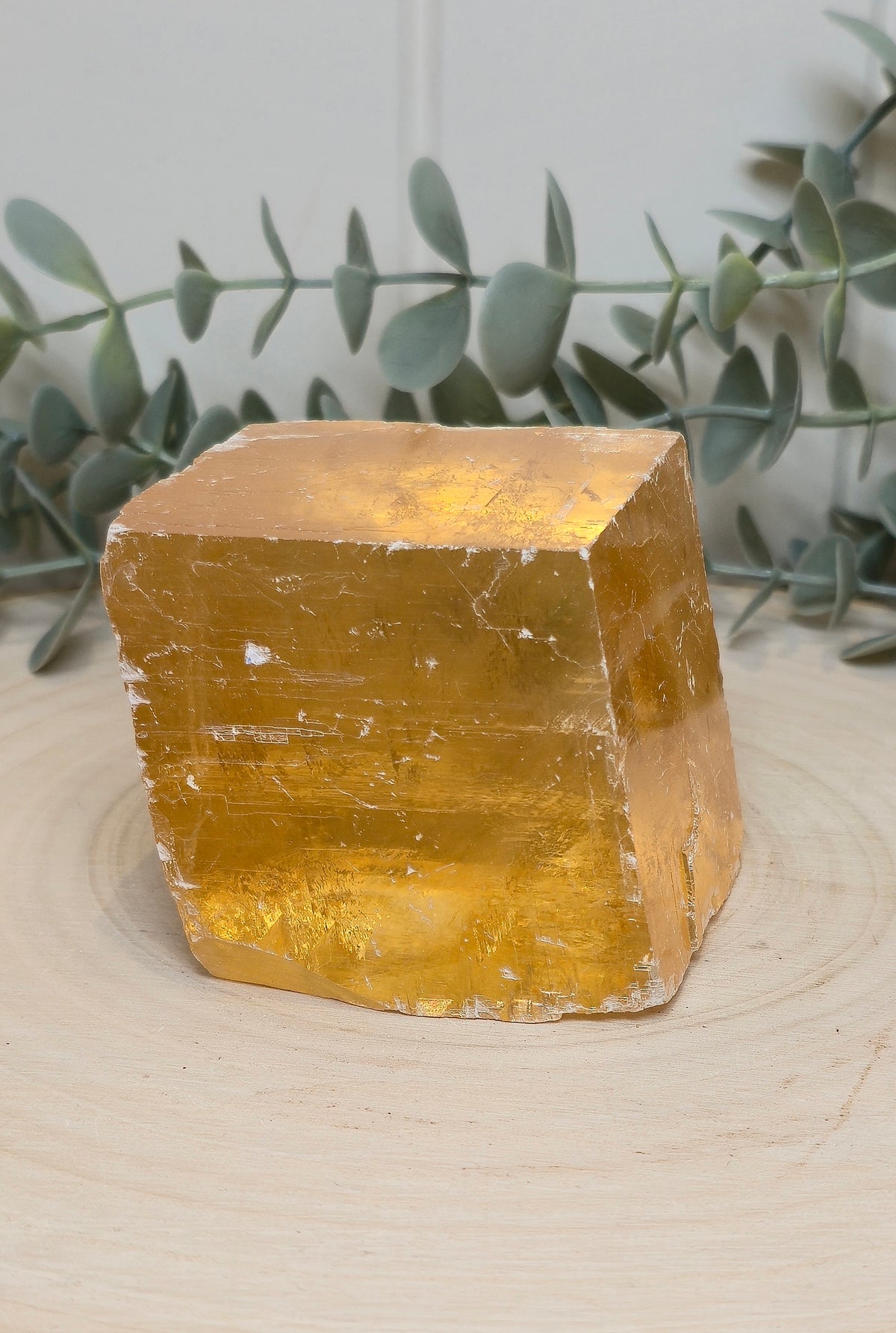 Cube de Calcite optique jaune