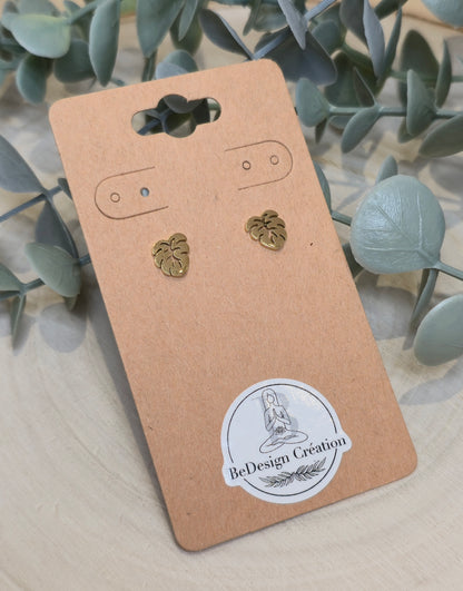 Boucles d’oreilles Monstera gold