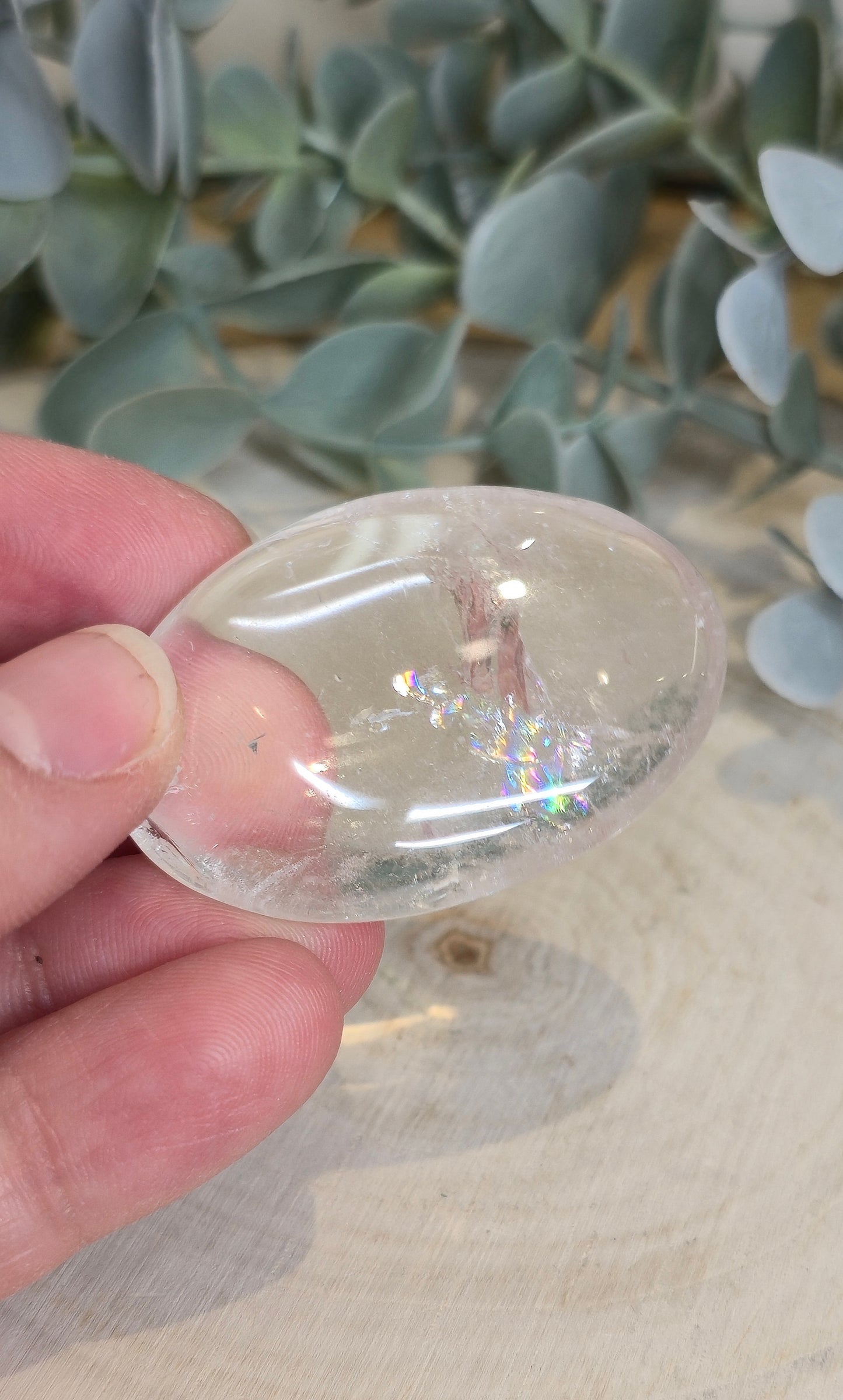Pierre de paume en Quartz clair (extra clair)