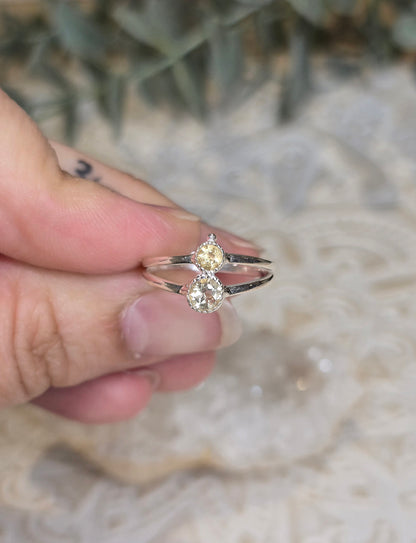 Bague double Citrine naturelle