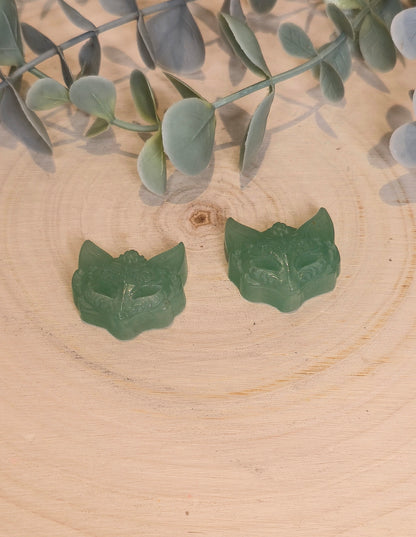 Masque de Renard en Aventurine verte