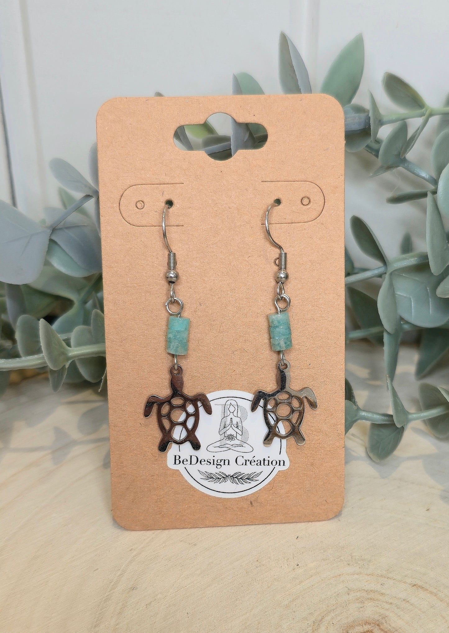Boucles d’oreilles Tortue de mer Amazonite