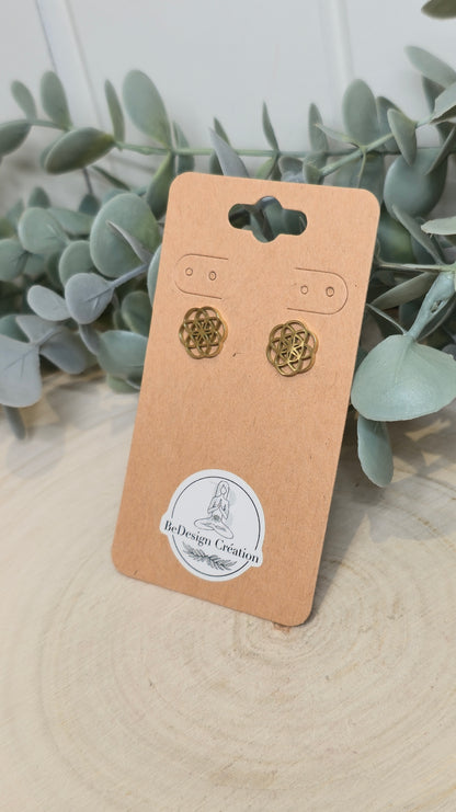 Boucles d’oreilles Graine de vie gold