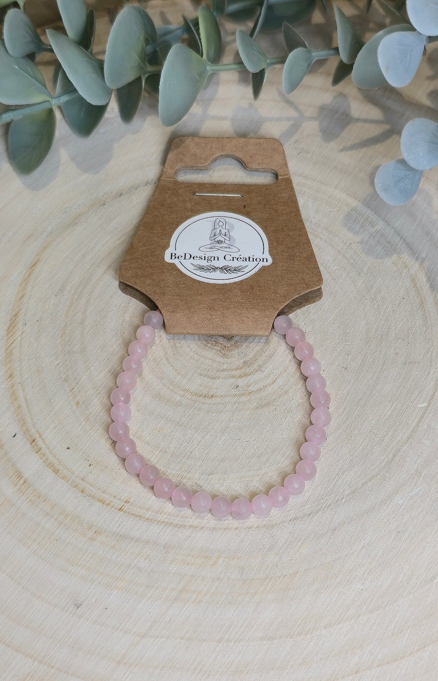 Bracelet Quartz rose 4mm - Enfant