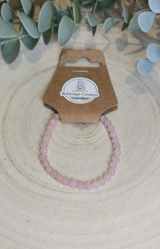 Bracelet Quartz rose 4mm - Enfant