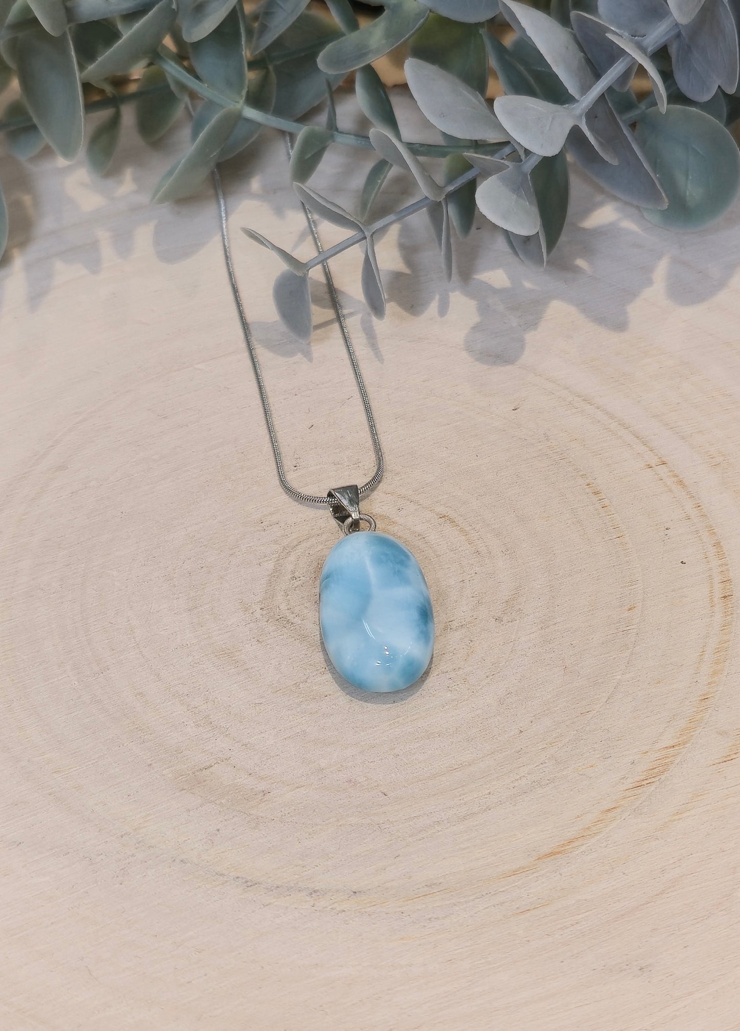 Collier Larimar en ovale