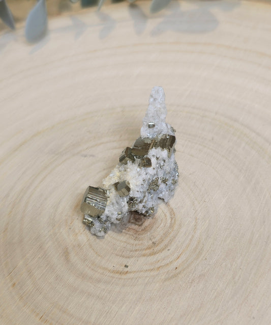 Pyrite dans Quartz clair brute