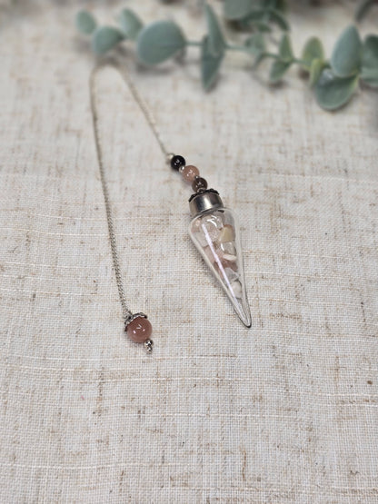 Pendule de verre Pierre de lune mixte