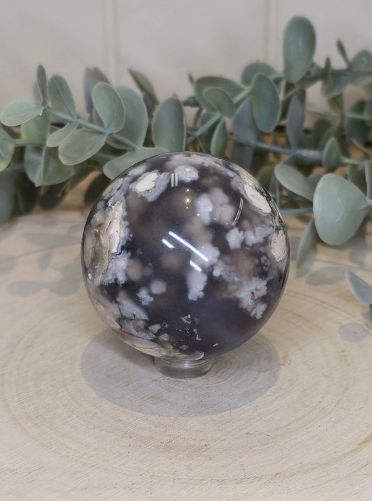 Sphère de Agate fleur