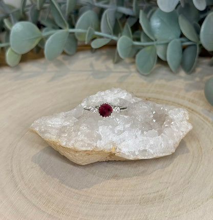 Bague Grenat et Topaze blanche